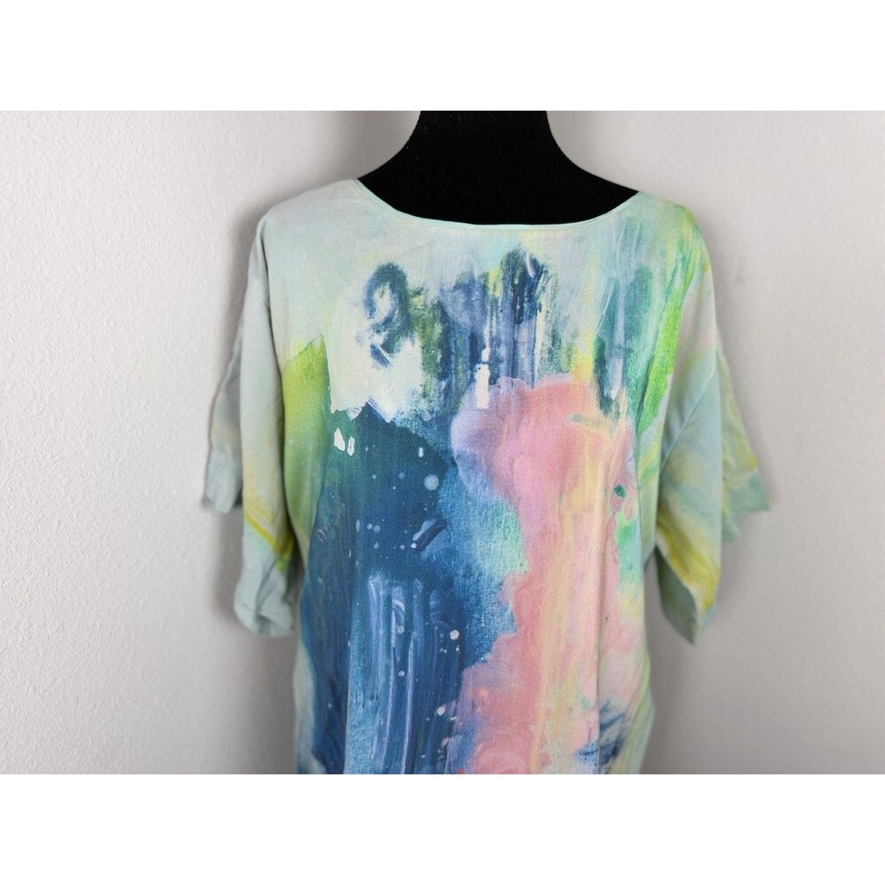 Maeve Anthropologie Silk Shift Dress Womens Small Abstract Print Short Sleeve - Picture 4 of 16